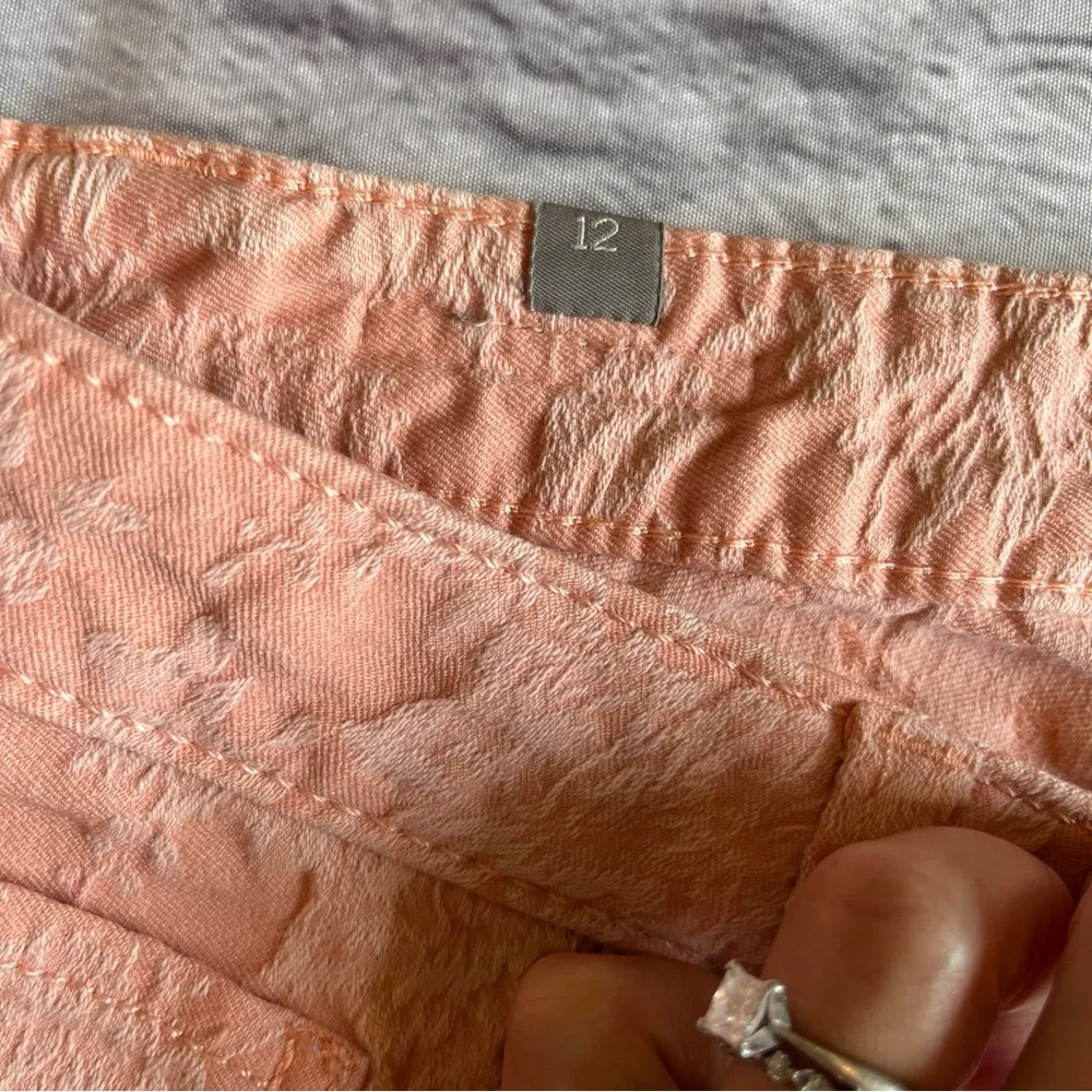 LC Lauren Conrad Coral Jacquard Pants 12 Casual Floral - Picture 4 of 10